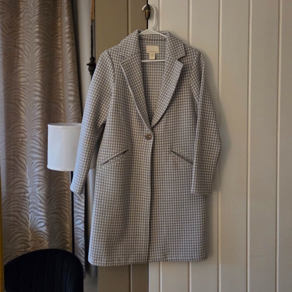Cynthia Rowley Grey Checked Coat